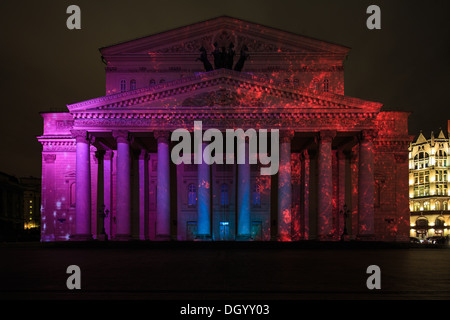 Moskau Internationales Festival Circle Of Light leuchtet Bolschoi-Theater Stockfoto