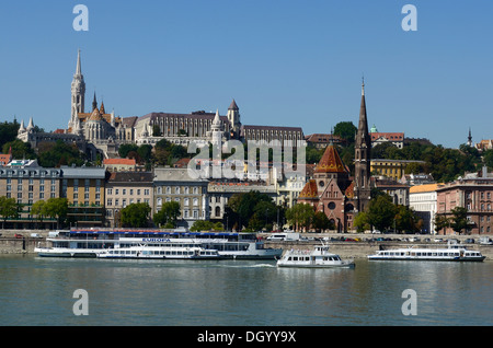 Budapest Ungarn Buda Stadtteil Blick vom Pestseite der Donau Stockfoto