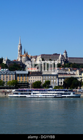 Budapest Ungarn Buda Stadtteil Blick vom Pestseite der Donau Stockfoto