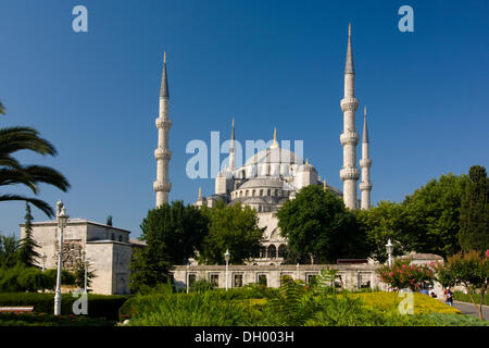 Sultan-Ahmed-Moschee, Sultanahmet Camii oder blaue Moschee, Istanbul, Türkei Stockfoto