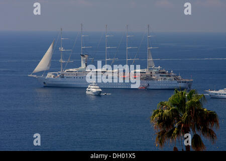 Wind-Surf-Segel-Kreuzfahrtschiff in Monaco, Fürstentum Monaco, Cote d ' Azur, Europa Stockfoto