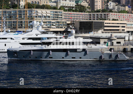 Motoryacht ASLEC 4, Werft Rossi Navi, Länge 45 m, gebaut im Jahr 2012 im Port Hercule, Monaco, Cote d ' Azur, Mittelmeer, Europa Stockfoto