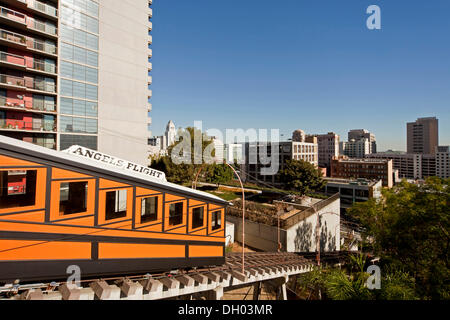 Angels Flight Railway, Los Angeles, California, Vereinigte Staaten von Amerika Stockfoto