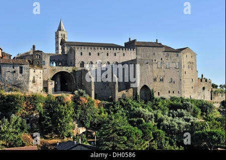 Des Papstes Palast, Palazzo dei Papi, 13. Jahrhundert, die Kathedrale von San Lorenzo, Viterbo, Latium, Italien, Europa Stockfoto