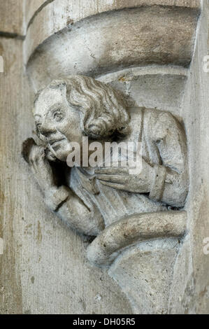 Ecke Figur, Stadtrat, neues Rathaus, Marienplatz, München, Upper Bavaria, Bavaria, Germany Stockfoto