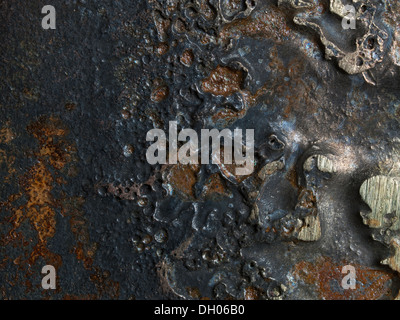 Bronze beschichteten Stahlplatten Stockfoto