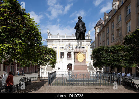 Goethe-Denkmal, Alte Handelsboerse Gebäude, Leipzig, Sachsen, PublicGround Stockfoto