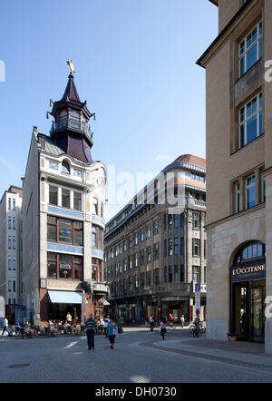 Riquethaus Gebäude, Jugendstil, Leipzig, Sachsen, PublicGround Stockfoto