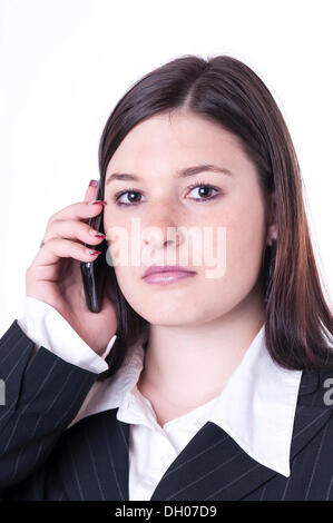 Geschäftsfrau auf dem Handy Stockfoto