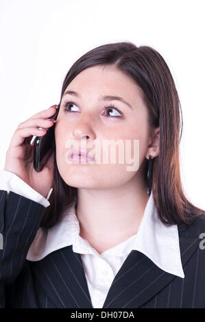 Geschäftsfrau auf dem Handy Stockfoto
