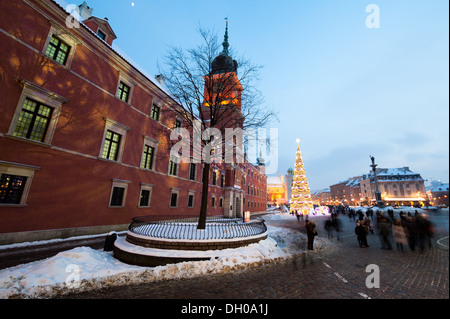 Weihnachten Beleuchtung, Schlossplatz, Warschau, Polen Stockfoto