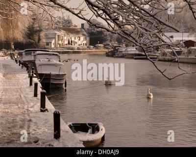 Winter auf den Norfolk Broads in Thorpe St Andrew, Norwich, Norfolk, England Stockfoto