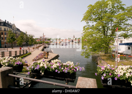 Västervik Schweden schwedische Stadt Ferienort Südost südlichen Sommer in der Stockfoto