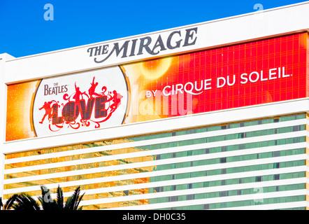 Beatles show von Cirque de Soleil im The Mirage Hotel. Die Beatles show Liebe geschrieben und unter der Regie von Dominic Champagne. Stockfoto