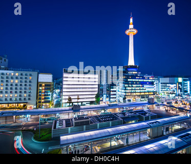 Kyoto, Japan Skyline bei Kyoto Tower. Stockfoto