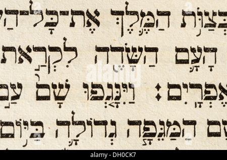 Hebräischen Zeichen aus einer jüdisch-deutsche Bibel, altes Testament, 1872 Stockfoto