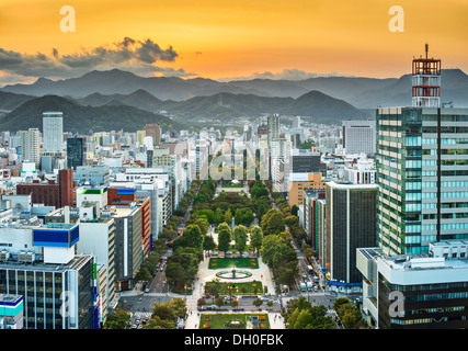 Stadtbild von Sapporo, Japan im Odori Park. Stockfoto