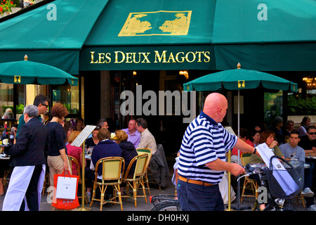 Les Deux Magots Restaurant, Paris, Frankreich Stockfoto