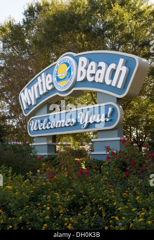 Willkommensschild Myrtle Beach South Carolina USA Stockfoto