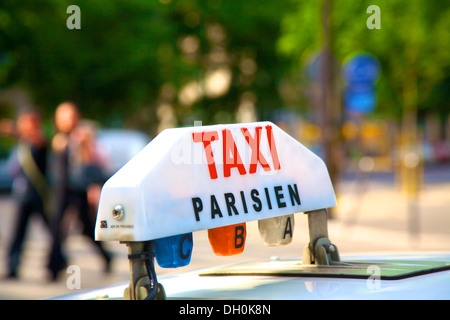 Taxischild, Paris, Frankreich Stockfoto
