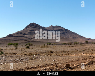 Gebirge in den Anti-Atlas zwischen Tata und Guelmim, Süden von Marokko, Nordafrika Stockfoto