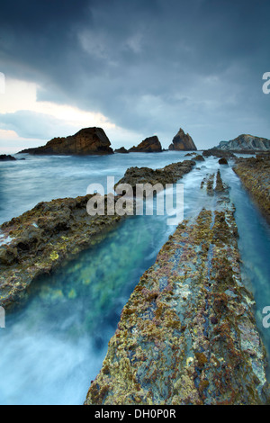 Playa De La Arnia, Kantabrien Nordspanien Stockfoto