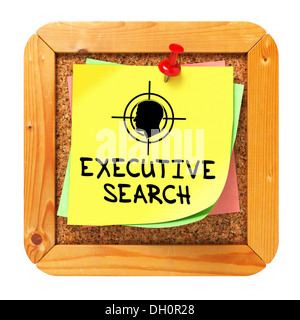 Executive Search. Gelber Aufkleber auf Bulletin. Stockfoto