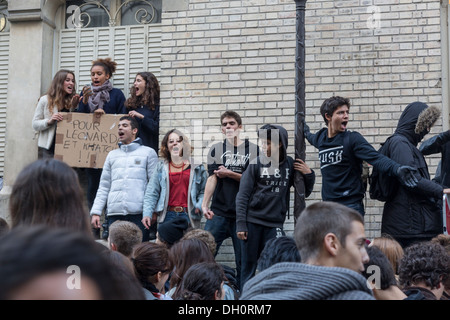 Französischen Lycee Studenten demonstrieren gegen die Abschiebung von Kommilitonen, Paris, Frankreich Stockfoto