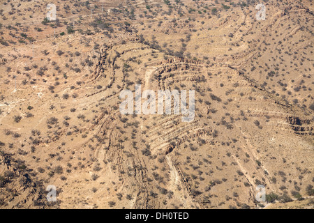 Aufnahmen auf einer Straße Reise durch den Anti-Atlas-Gebirge in der Stadt von Taroudant, Süden von Marokko, Nordafrika Stockfoto