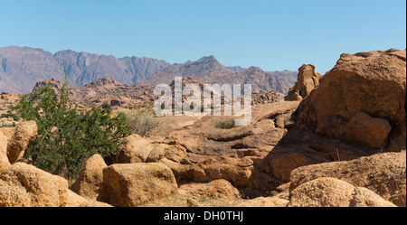 Bereich der Felsen in der Nähe der gemalte Felsen Tafraoute in der Anti-Atlas-Gebirge, Marokko, Nordafrika Stockfoto