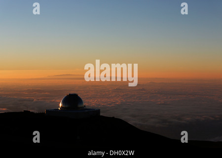 Sonnenuntergang auf dem Gipfel, Haleakala auf Maui, Mauna Kea, Big Island, Hawaii, USA Stockfoto