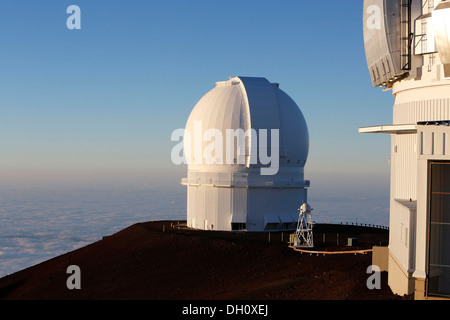 Teleskop auf dem Gipfel des Mauna Kea Schildvulkan, Big Island, Hawaii, USA Stockfoto