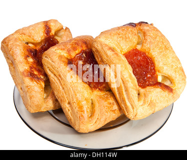 Blätterteig Phantasie Brot mit Marmelade Stockfoto