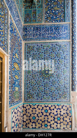 Handarbeit von der Darb-i Imam Schrein, Isfahan, Iran Stockfoto