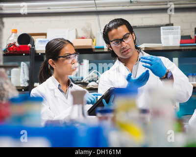 Wissenschaftler arbeiten im Labor Stockfoto