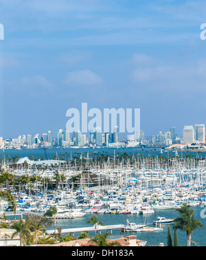 Skyline der Stadt mit Blick auf Hafen, San Diego, California, Vereinigte Staaten von Amerika Stockfoto