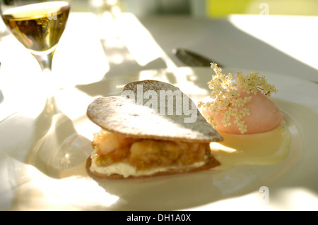 Atemberaubende Mahlzeiten in Plas Bodegroes ist schönes Restaurant in Nord-Wales Platz für 40 Gäste Stockfoto