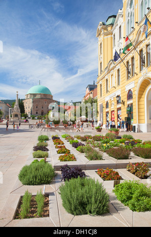 Moschee-Kirche in Szechenyi Platz, Pecs, Süd-Transdanubien, Ungarn Stockfoto