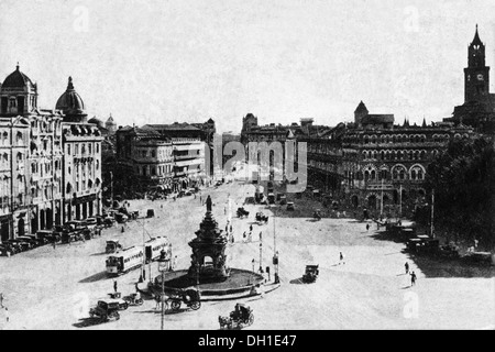 Alte alte alte 1900er Jahre Esplanade Road Flora Brunnen jetzt Hutatma chowk bombay mumbai maharashtra Indien - aja 183412 Stockfoto