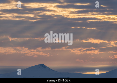 Morgen-Stimmung, Naturreservat Sjaunja, Schweden Stockfoto