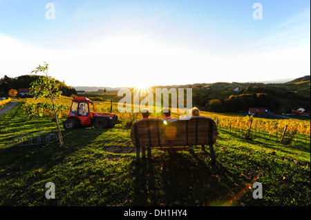 Suedsteirische Weinstraße, Südsteiermark Wein Route im Herbst, Ratsch, Südsteiermark, Steiermark, Österreich Stockfoto