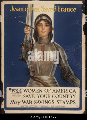Jeanne d ' Arc gespeichert Frankreich. Frauen von Amerika. Speichern Sie Ihr Land. Kaufen Sie Krieg Einsparungen Briefmarken. W.S.S. Krieg speichern Briefmarken... 512620 Stockfoto