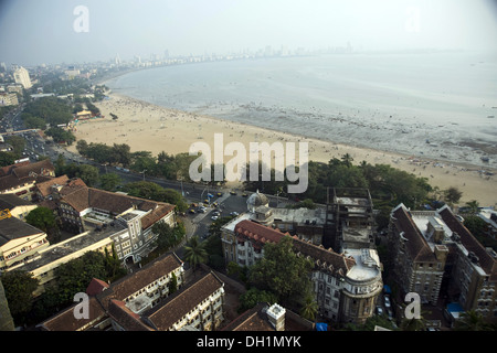 Antenne Girgaon Chowpatty Schiffsantrieb Nariman point Mumbai Maharashtra, Indien Stockfoto