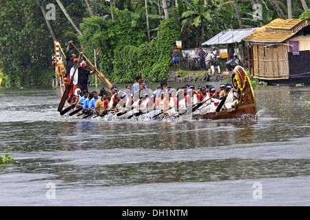 Bootsrennen Punnamada See Alleppey Kerala Indien Stockfoto