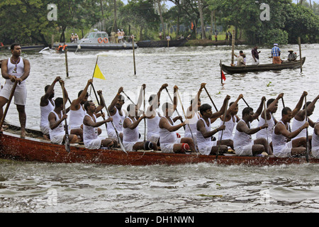 Bootsrennen Punnamada See Alleppey Kerala Indien Stockfoto