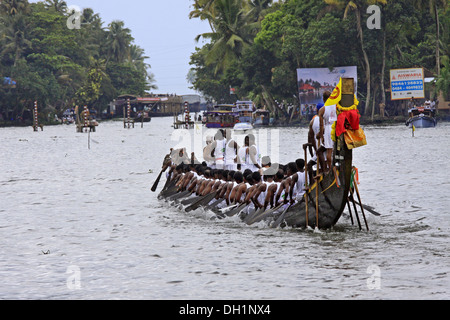 Bootsrennen Punnamada See Alleppey Kerala Indien Stockfoto