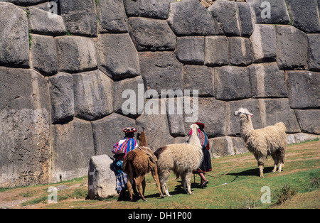 Saqsayhuaman, Inka-Festung. Heiliges Tal. Cuzco Bereich. Peru Stockfoto