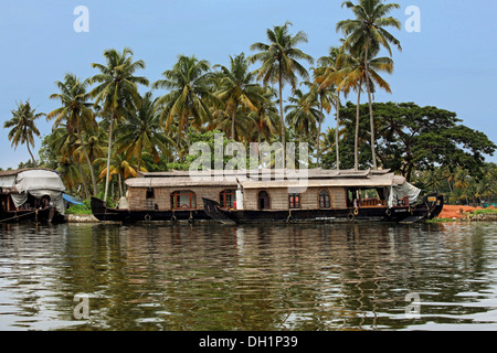 Hausboot in Punnamada See in Alleppey Kerala Indien Stockfoto