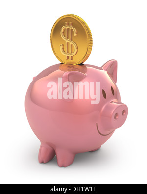 Sparschwein mit Clipping-Pfad enthalten. Stockfoto