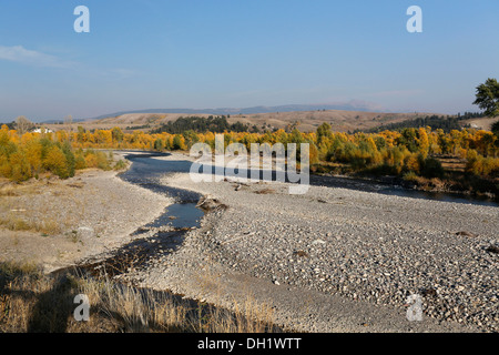 Fluss, Grand Teton Mountain, Wyoming, USA Stockfoto